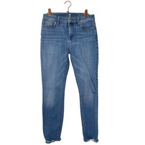 7 for All Mankind The Ankle Skinny Jeans Mid-rise Medium Wash Size 27